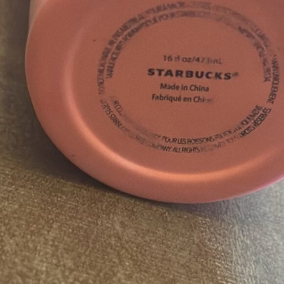 Starbucks Coral 16 Oz Tumbler With Lid & Logo Embossed Design - Picture 4 of 8